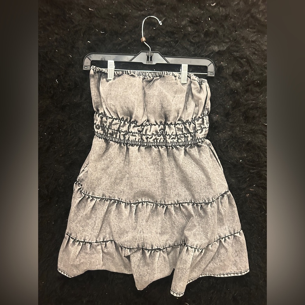 Charlotte Russe Gray Strapless Mini Dress